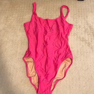J. Crew pink scoop back one piece swimsuit